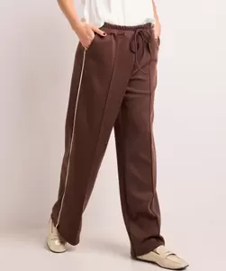 Wide fit broek met elastische tailleboord