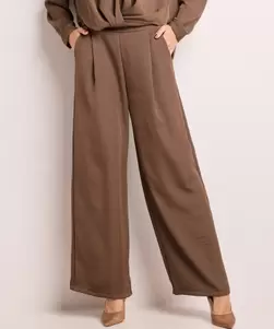 Wide fit broek met plooien
