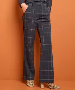Straight fit broek travelstof