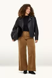 Corduroy broek - high waist - wide leg