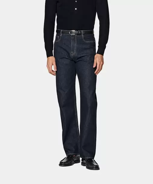 Navy Straight Leg Jeans