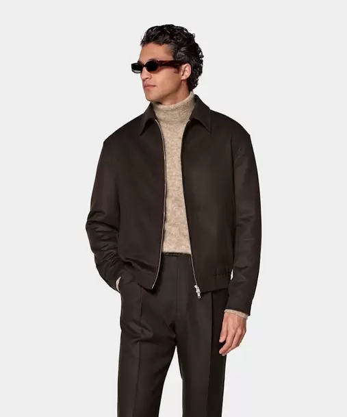 Dark Brown Bomber Jacket