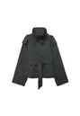 Trenchcoat met opstaande kraag en riem