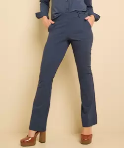 Flared fit broek travelstof