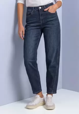 Jeans met High Waist en wijd uitlopende pijpen in een Loose Fit-pasvorm