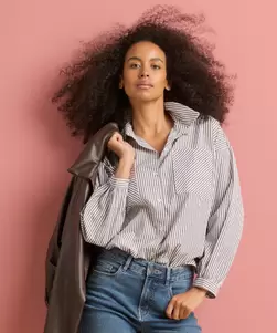 Gestreepte blouse glitter