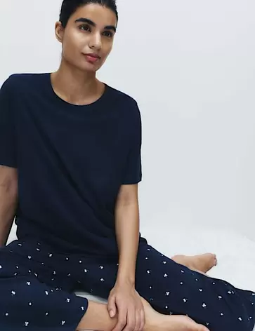 Kort model katoenrijke pyjamaset met print