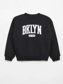 Losvallende sweater met print
