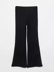Flare legging van ribstof