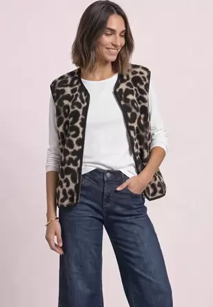 Teddyjack met ronde hals en print