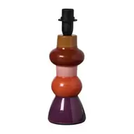 Lampvoet stapels - paars/oranje/bruin - ø9x27.5 cm