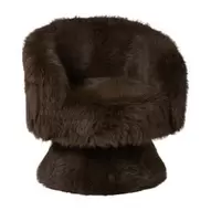 Draaifauteuil fluffy - donkerbruin - 74x68x66 cm