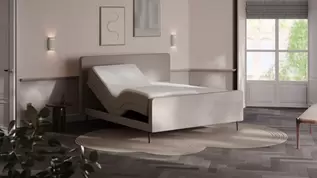 Elektrische boxspring Glade - Natural linen
