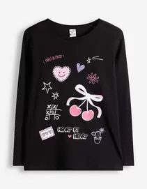 Longsleeve - Print - Zwart