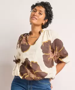 Top met bloemenprint