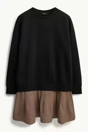 Fit & flare-jurk - 2-in-1-look - geruit