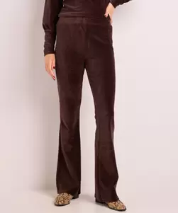 Rib velvet flared fit broek