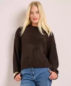 Boucle trui met ronde hals