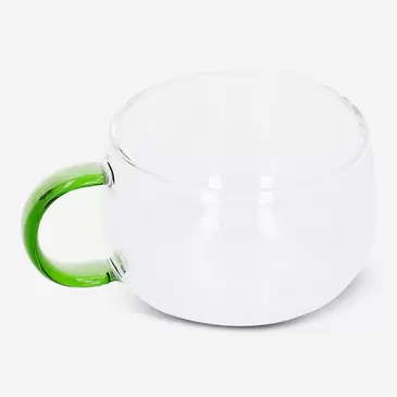 Glass mug with coloured handle - 220 ml
