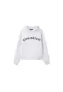 Sweater met capuchon en tekstprint