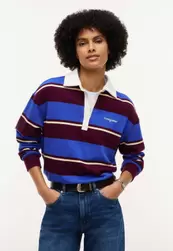 Relaxed Terry Rugbyshirt Met Geborduurd Logo