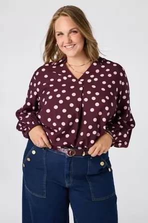 Blouse met polka dot