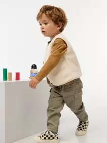 Jogg-broek van keperstof met zakken met klepje