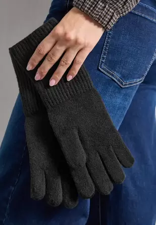 Fijngebreide handschoenen in effen kleuren