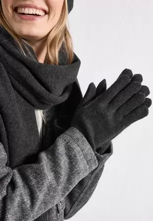 Fijngebreide handschoenen in effen kleur