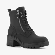 Blue Box dames veterboots met hak zwart