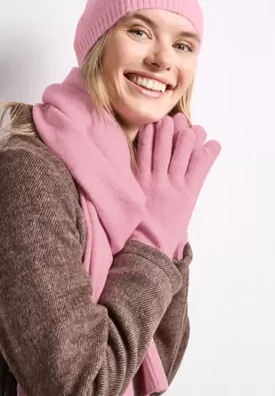 Fijngebreide handschoenen in effen kleur