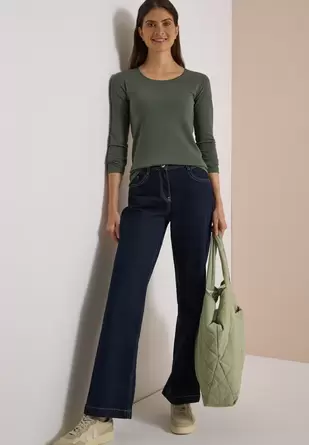 Basic shirt met lange mouwen en ronde hals