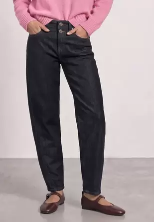 Jeans met High Waist en wijd uitlopende pijpen in een Loose Fit-pasvorm