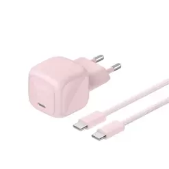 Belkin BoostCharge 30W USB-C PD Wall Charger + USB-C Cable - 2m - Blush