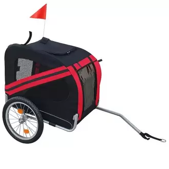 Hondenfietskar – Opvouwbaar –Max. 40 kg-Rood/zwart