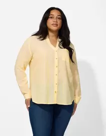 Overhemdblouse - Strepen - geel