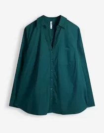 Overhemdblouse - Borstzak - Petrolblauw