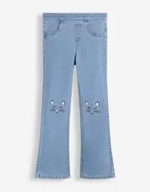 Jegging - Borduursel - blauw
