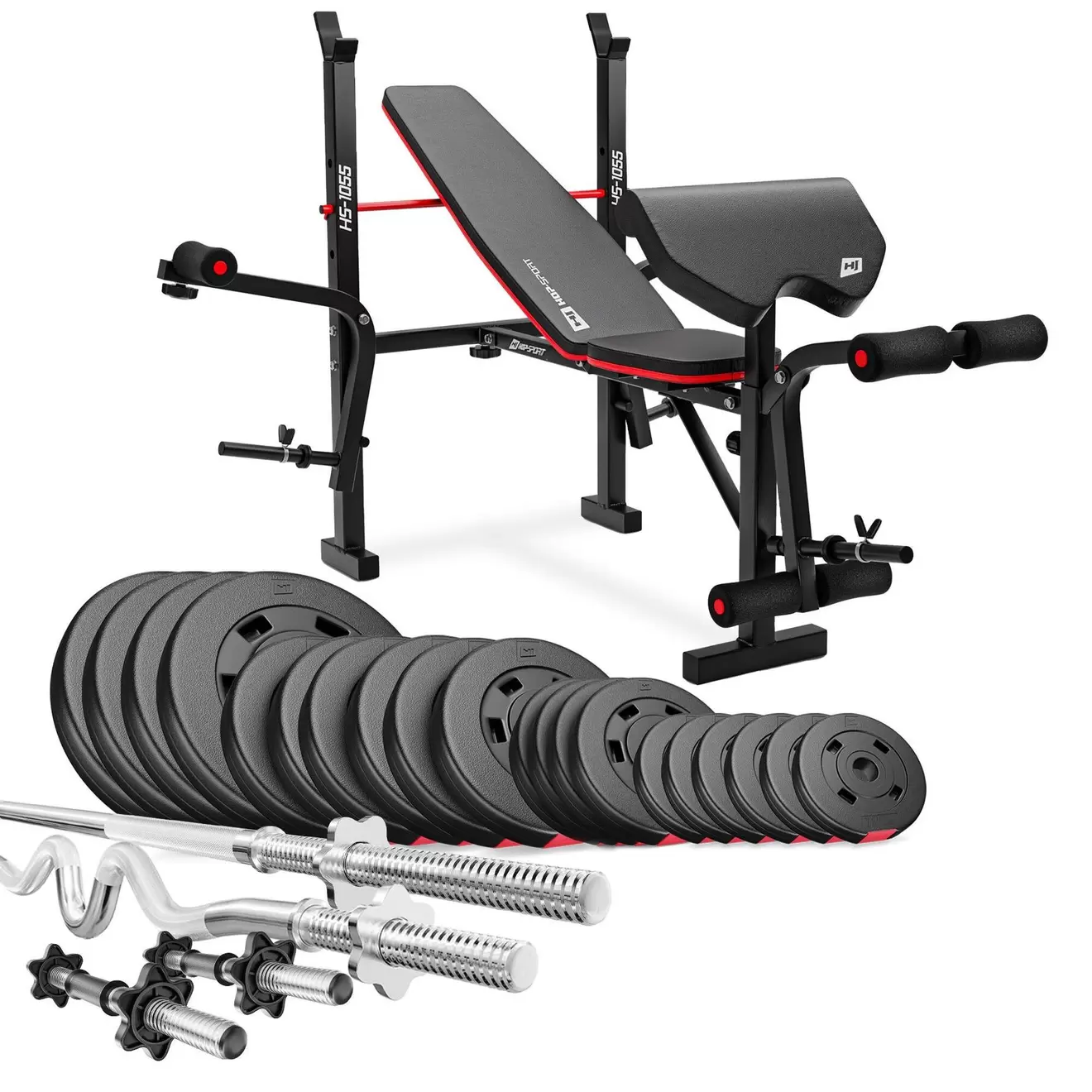 Hop-Sport Premium Bodybuilding Set 106kg met bank HS-1055
