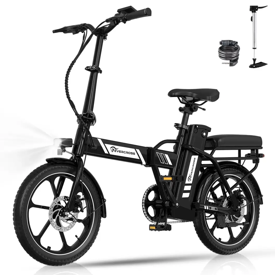 Opvouwbare Elektrische Fiets 250W Compact en Licht – EVERCROSS EK5 Zwart