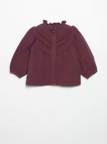 Blouse met lange mouwen en fantasievolle kraag