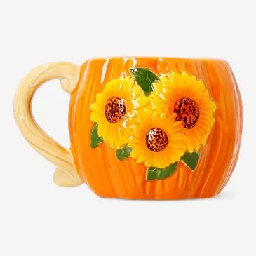 Mug with embossed sunflowers - 300 ml