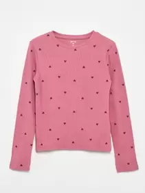 T-shirt met lange mouwen van ribgebreide stof
