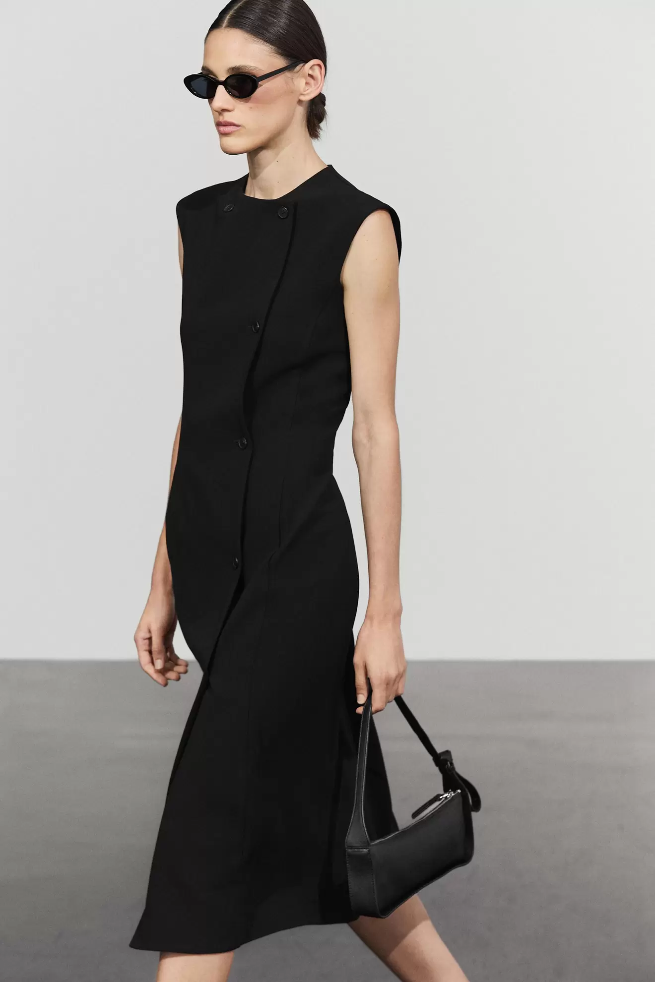 Vestido midi botonadura