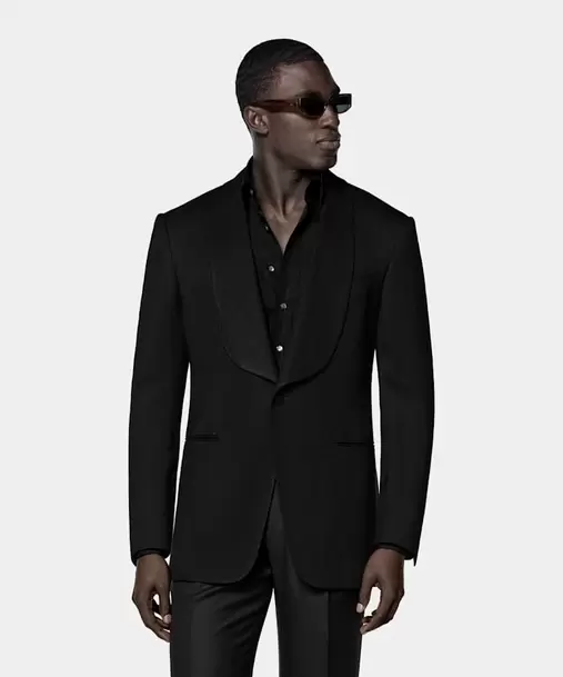 Black Tailored Fit Milano Dinner Jacket