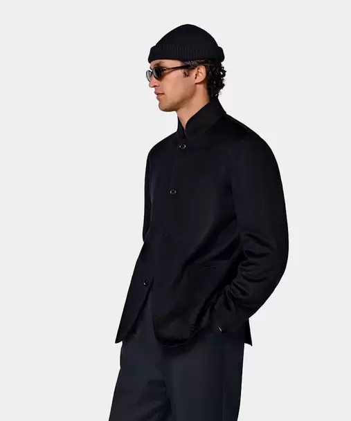 Navy Relaxed Fit Shirt-Jacket