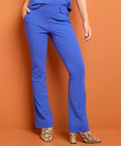 Flared fit broek travelstof
