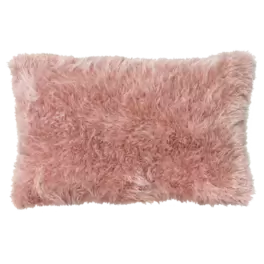 Sierkussen bont linnen oud roze 57x38 cm