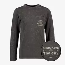 Unsigned longsleeve jongens shirt met backprint grijs