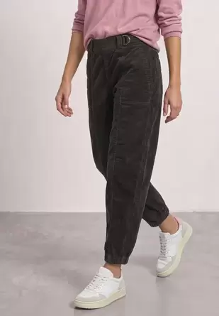High Waist Barrel Leg broek met elastische tailleband